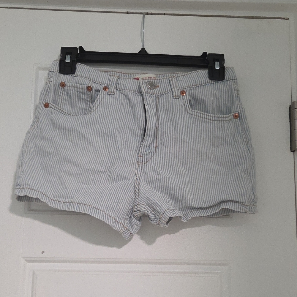 Levi's Striped Blue Jean Shorts